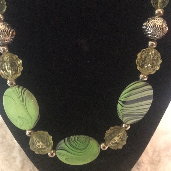 None Jewelry - “GREEN BEADED” Necklace .